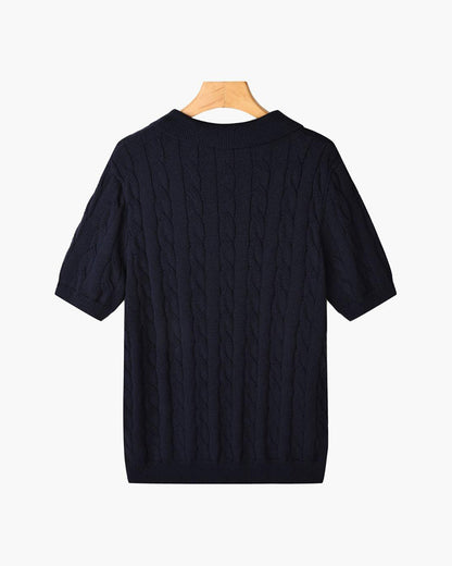 FLORENCE Cable Knit Polo